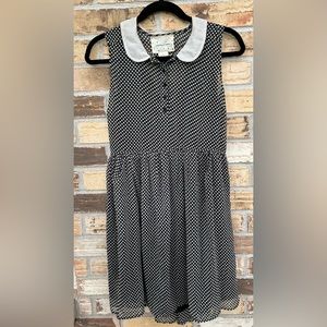Coincidence & Chance UO Dress Polka Dot Peter Pan Collar Keyhole Cut Out Black M